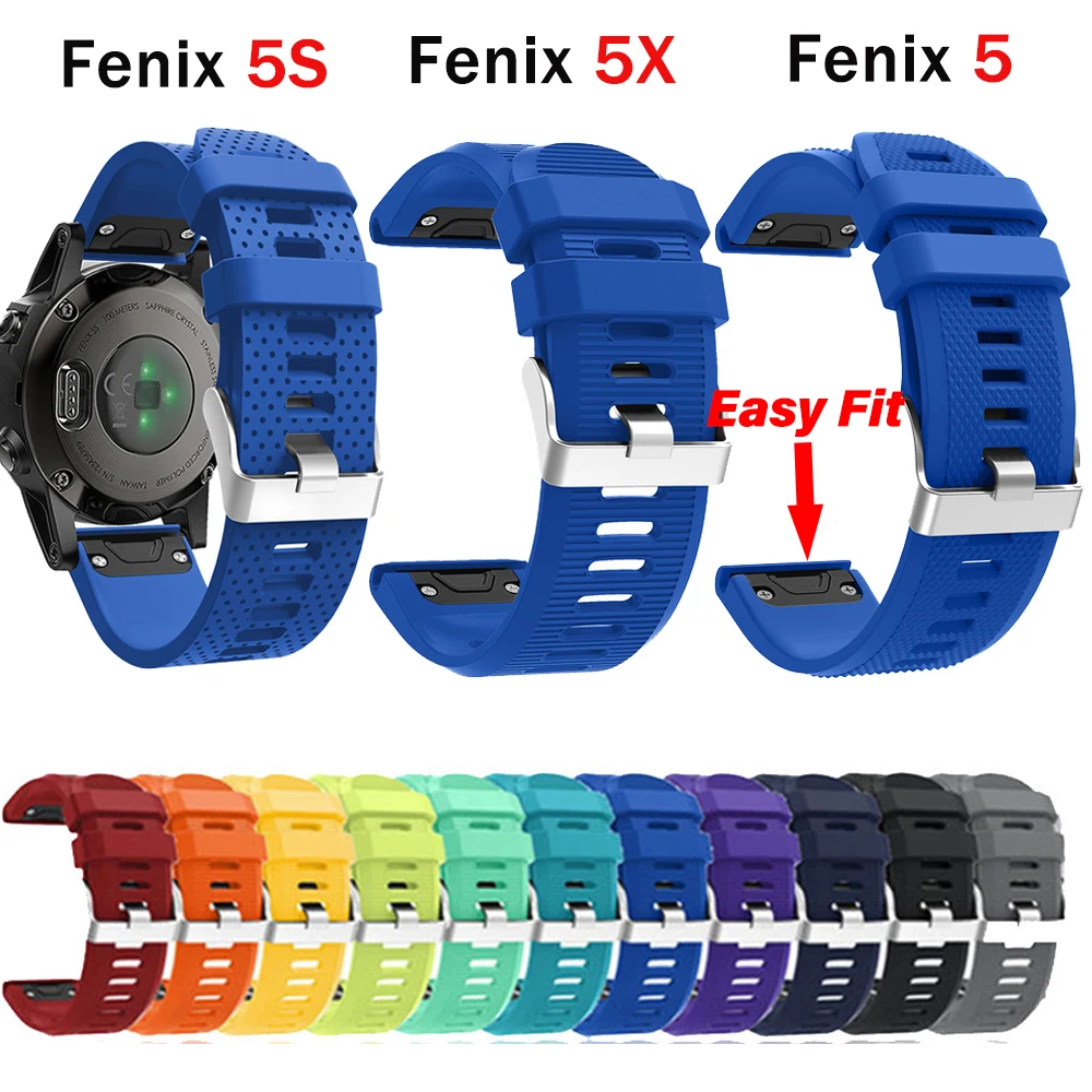 26 мм силиконовый ремешок для часов Ремешок для Garmin Fenix 6X6 6S Pro 5X5 5S Plus 3 часы браслет легко подходит быстросъемный 20 мм 22 мм
