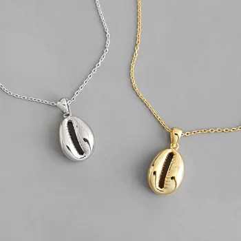 

1pc Minimalist Ins 100% Authentic 925 Sterling silver White/Gold Shell conch Pendant Necklace TLX523