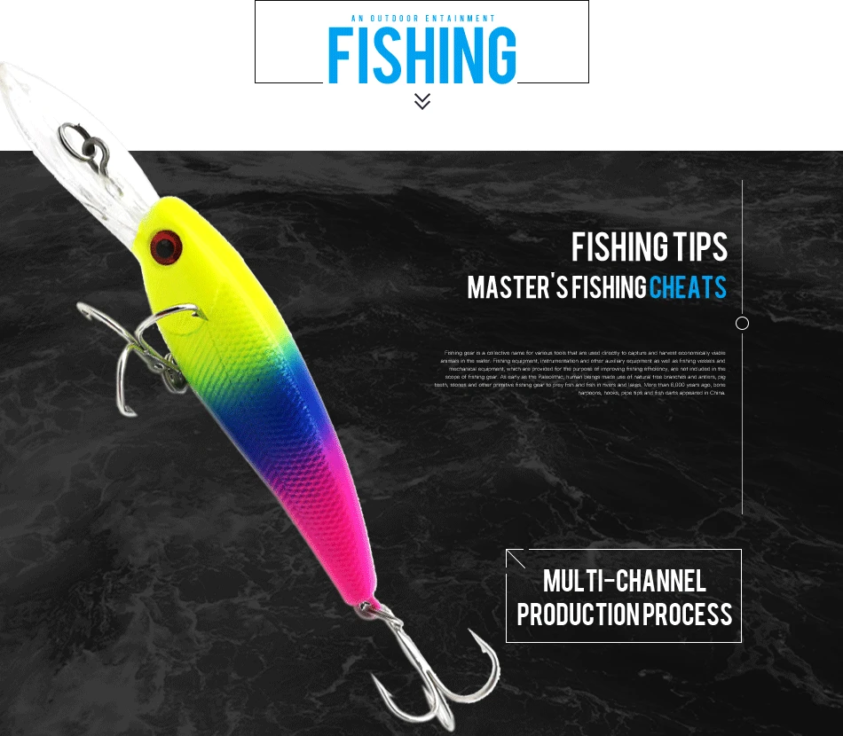 

Thritop New Type Minnow 7G 90MM 5 Different Color High Quality TP098 Professional Fishing Lure Hard Bait Fishing Tackles