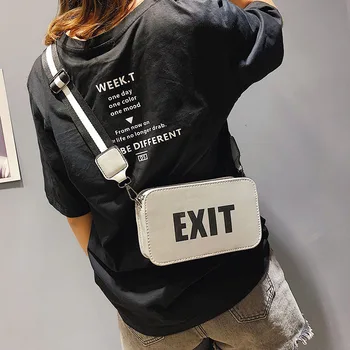 

2020 New Style Square Bag Wide Ribbon Sling Summer Small Bag Fema Small PU leather Bag Shoulder Bag Girl Small Bag All-match