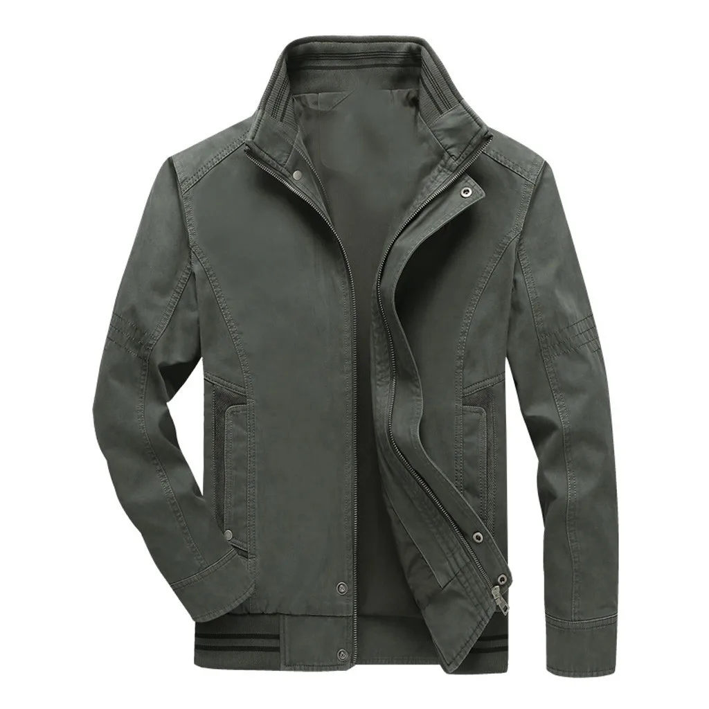 Мужская Осенняя Повседневная модная однотонная Лоскутная куртка на молнии Chaqueta Hombre Jaqueta Masculino Casaco Fashion A55