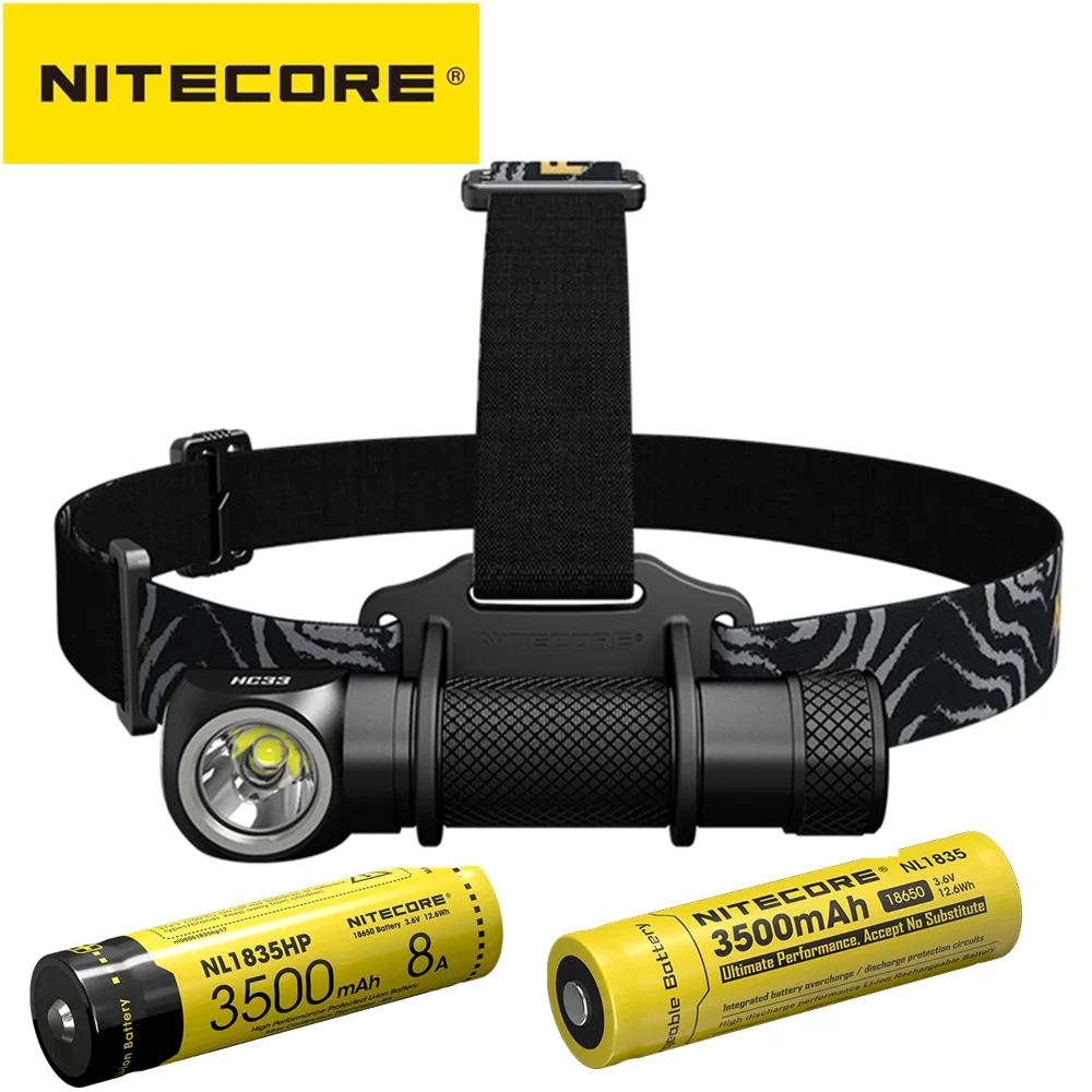 US $46.76 NITECORE HC33 Portable Headlamp XHP35 HD LED max 1800 lumen beam throw 187 meter headlight 8 working modes outdoor head light