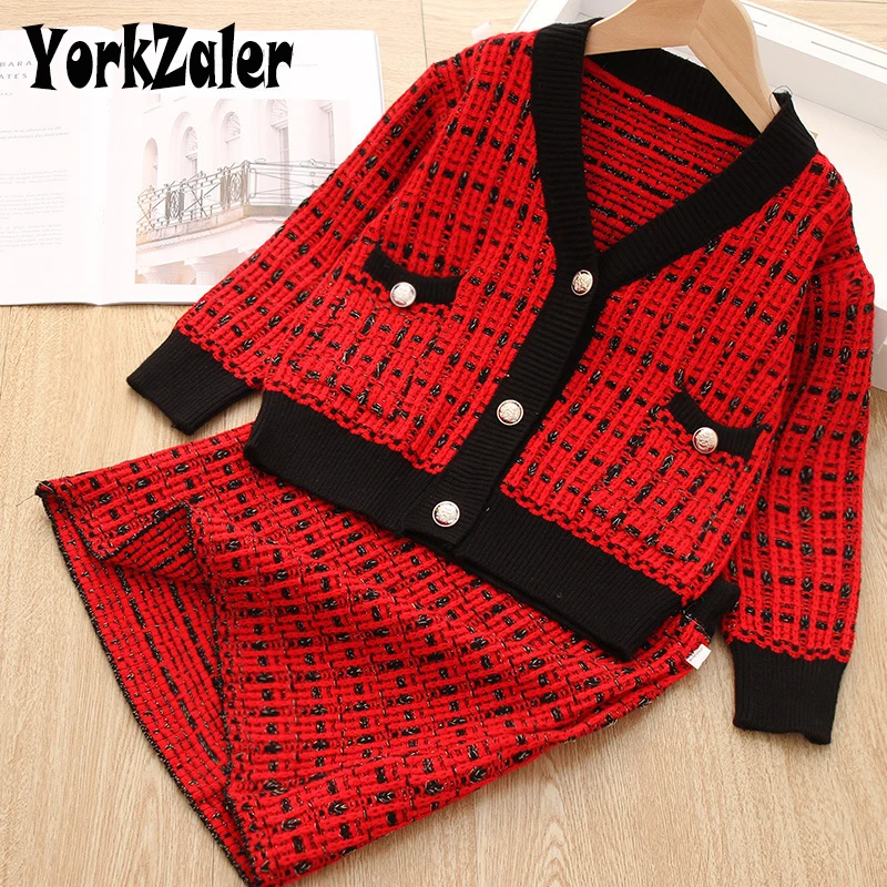 

Yorkzaler Spring Autumn Kids Clothing Set For Girl Geometric Pattern Long Sleeve Jacket With Short Skirt Toddler Baby Suit 3Y-7Y