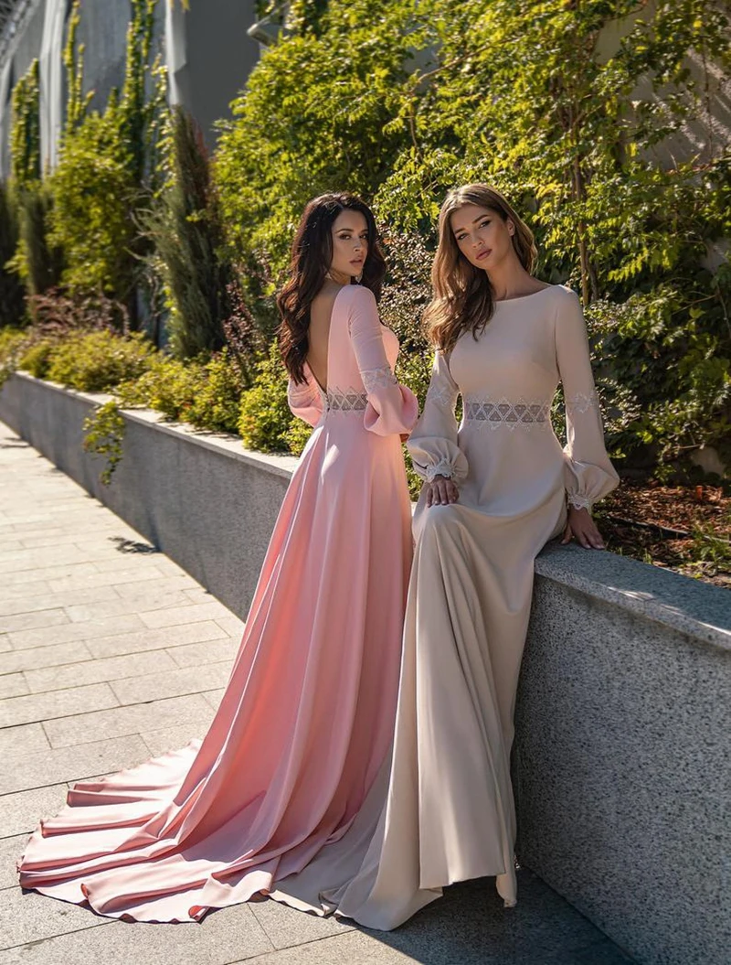 Lorie Elegant A Line Long Prom Dresses 2021 Scoop Neck