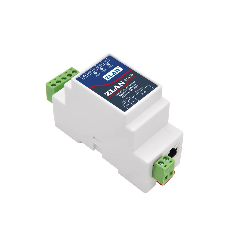 ZLAN-Convertidor de Ethernet 5143D para servidor IP, RS485 a Ethernet, con adaptador opcional