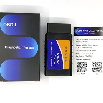 

C03B OBD2 Elm327 Bluetooth V2.1 ELM 327 Code Reader OBD 2 / OBD II Auto Car Diagnostic Tool Scanner OBDII Support for Android