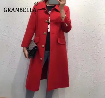 

2019 New Arrival Winter Fashion Woman Coat Europe America Overcoat Lady Baggy Double-Faced Wool Coat Women Mid Length Outerwear
