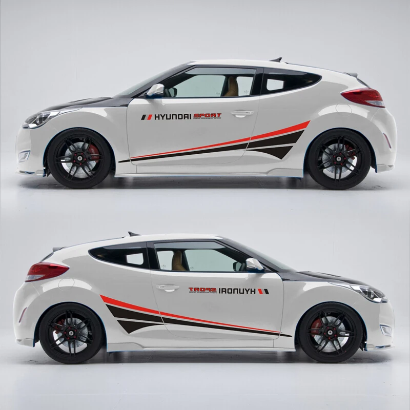 Автомобильный Стайлинг, Спортивная Автомобильная наклейка для hyundai Veloster, автомобильные аксессуары и наклейки, Авто Наклейка - Название цвета: white car
