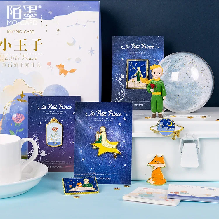 Le Petit Prince серия металлический бейдж с держателем Kawaii Роза маленькая печать лиса