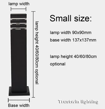 

2 Pieces Garden Park LED Pole Lamp Light Outdoor Porch Light Lamp Passage Walkway Rod Bollard LED Lawn Post Light Lamp Light E27