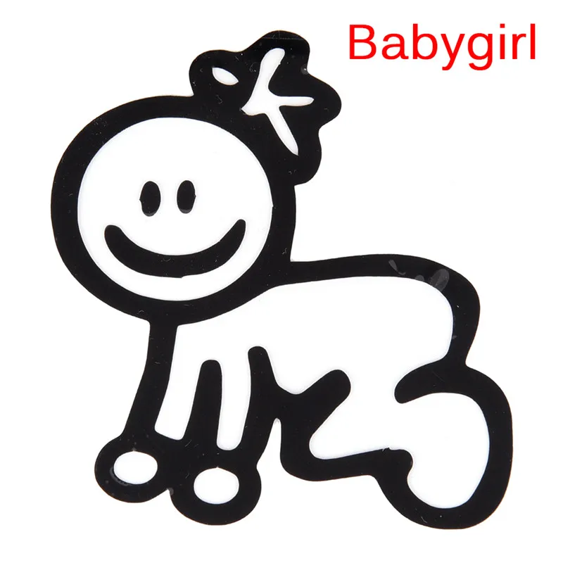 baby girl Виниловая наклейка для автомобиля, самодельная клейкая наклейка на окно автомобиля, водостойкая наклейка для членов семьи - Цвет: baby girl