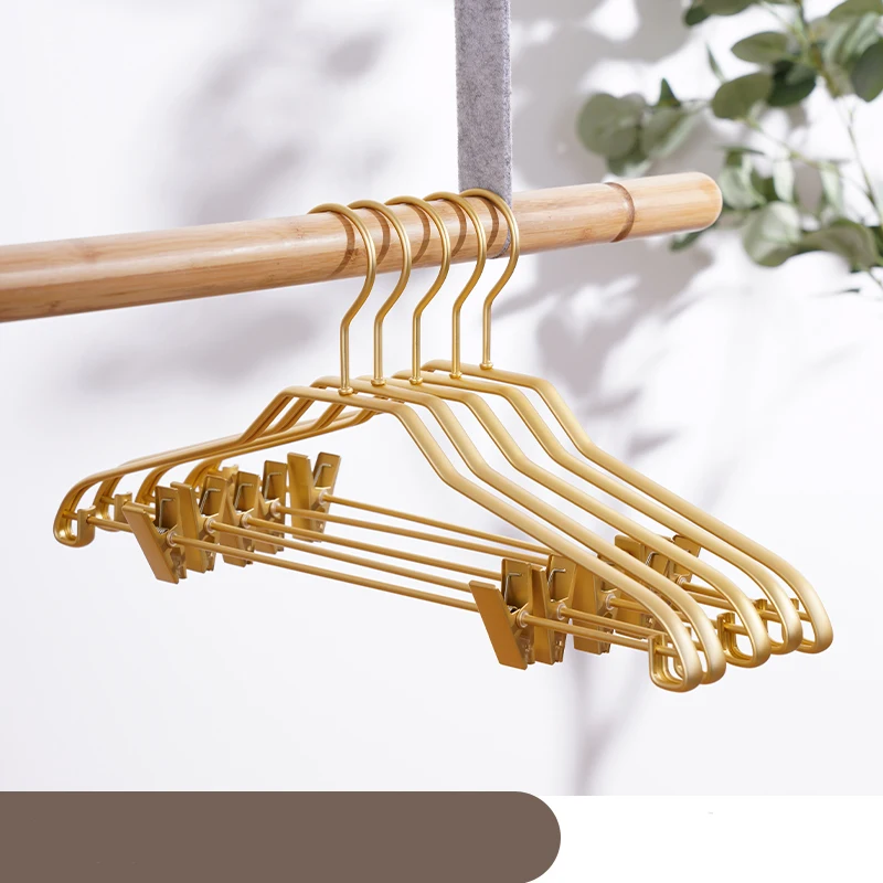 Steellwingsf 5Pcs Pants Drying Hanger Trousers Clothes Storage Rack with 10 Anti-slip Clips