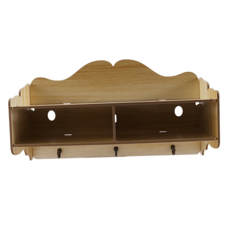

Wall-Hung Type Wooden Decorative Wall Shelf Sundries Storage Box Hanger Organizer Key Rack Wood Wall Shelf