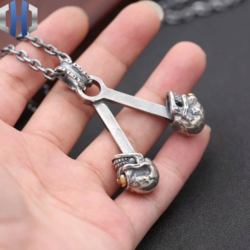 

S925 Sterling Silver Jewelry Vintage Thai Silver Takayama Takashi Men's Pendant One-Eyed Skull Key Old Pendant