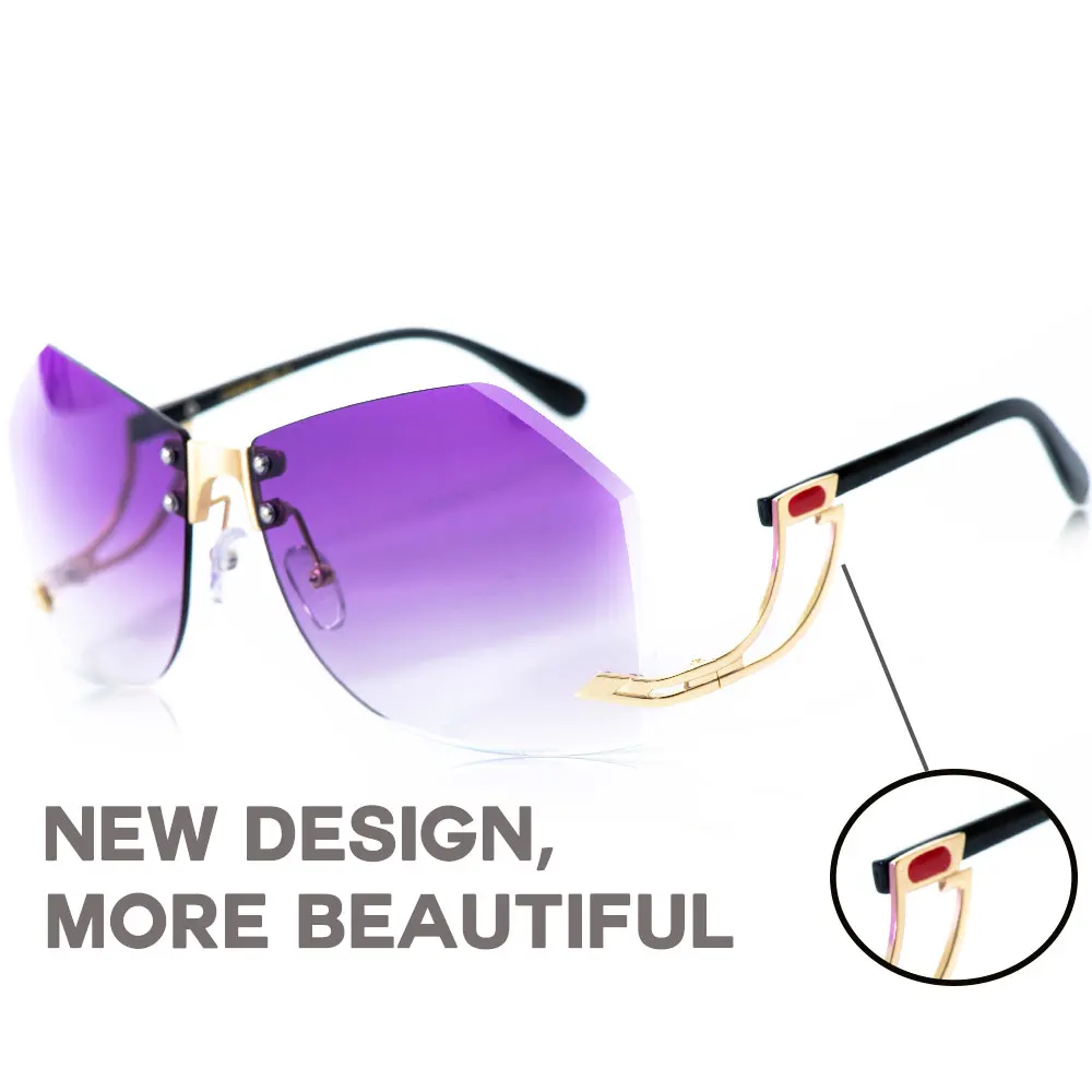 CCSPACE, 8 цветов, 32 г, нестандартные бескаркасные солнцезащитные очки для женщин, градиентная оправа из сплава, Брендовые очки, дизайнерские модные женские оттенки 45360