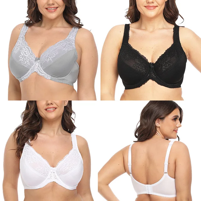 Plus Size Bra Woman Lace Lager Bosom Underwire Bras Sexy Lingerie 34 36 38  40 42 44 46 48 50 52 C D Dd E F G H I Cup - Bras - AliExpress