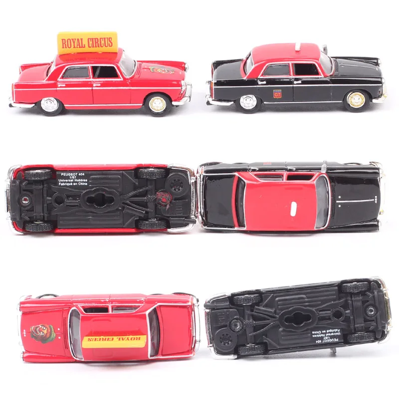 1/87 Scale Small Classic Universal Hobbies Peugeot 404 Berline 196 Taxi Royal Circus Diecast Metal Car Model Toy Vehicle Replica