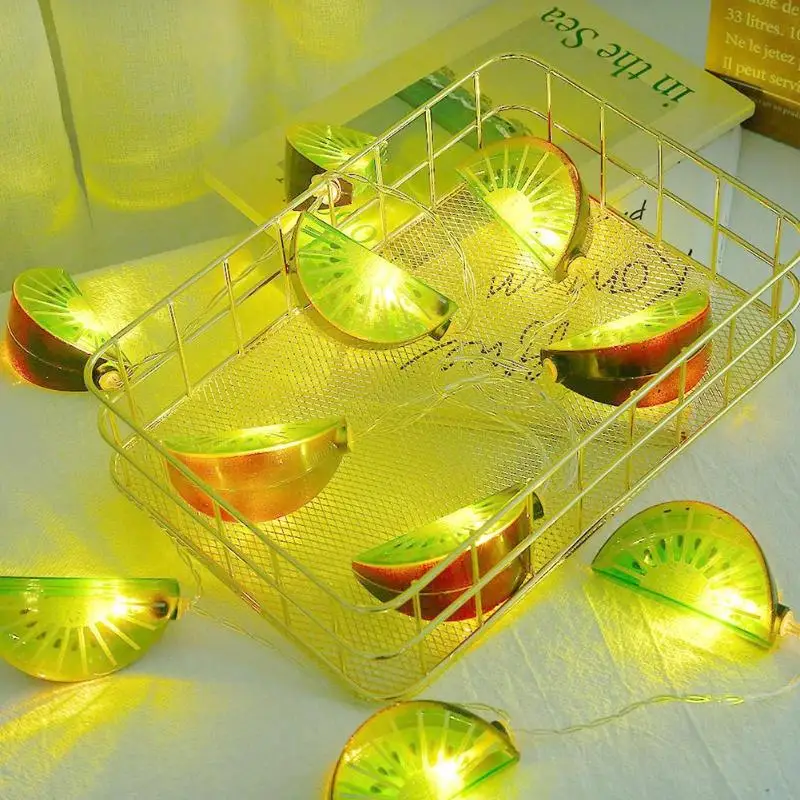

1.5m 96LED Lamp String Kiwi Fruit Shape Copper Battery Wedding Party Decor