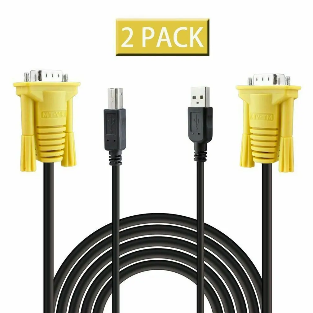 USB 2.0 KVM Switch Port W Set Cable For Mouse Keyboard Monitor SharingUSB 2.0 Plug and Play Board Compatibility
