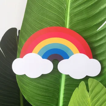 

Nordic Rainbow Wall Ornament Rainbow wooden Board Hanging Wall Home Decoration Nursery Kids Removable Art Boards Decor