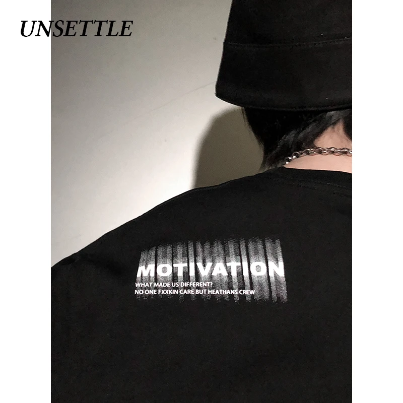 UNSETTLE летняя Мужская/Женская Футболка Harajuku футболка в стиле хип хоп с принтом