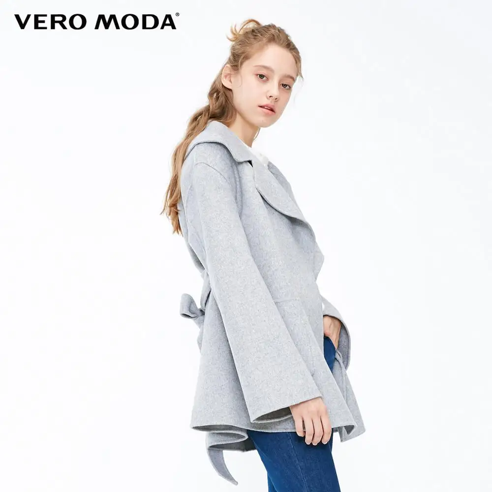Женское Короткое шерстяное пальто Vero Moda свободное двухстороннее из 100% шерсти |