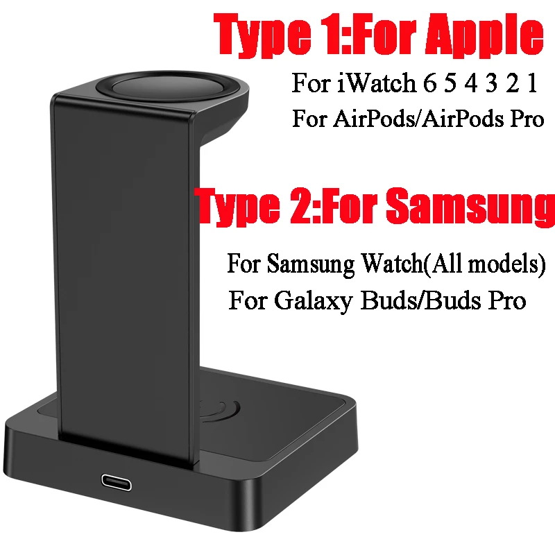 Wireless Charging Station For Samsung Watch Galaxy Buds Pro 2 in 1 Wireless  Chargers Stand For Apple Watch 6 5 4 3 2 1 AirPods|Wireless Chargers| -  AliExpress