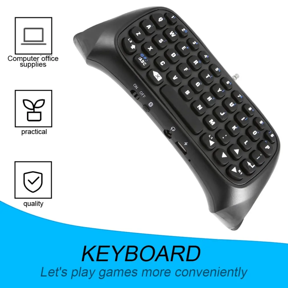  3.5mm Plug Black Bluetooth Mini Wireless Chatpad Message Keyboard for Sony for Playstation 4 for PS