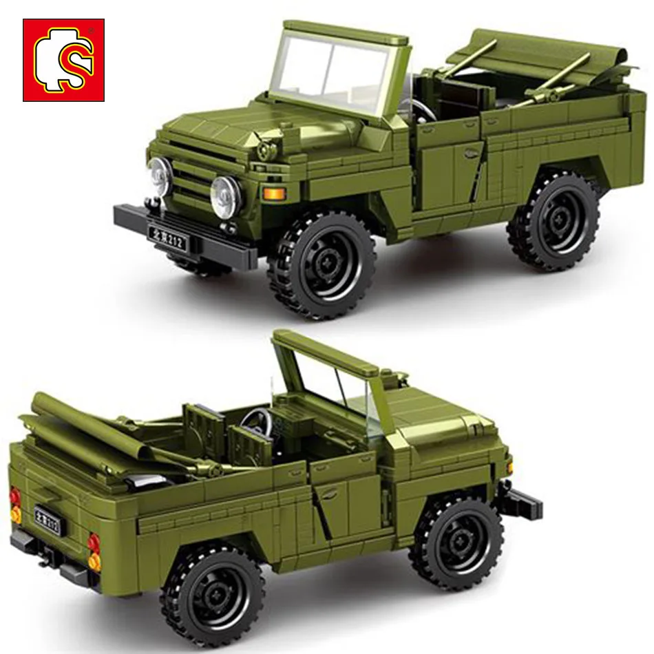 

SEMBO 662PCS Городской Внедорожник Строительный Блок Мальчики DIY Технический Тянуть Назад Военный Открытый Автомобиль Модель Кирпичи Дети Игрушки