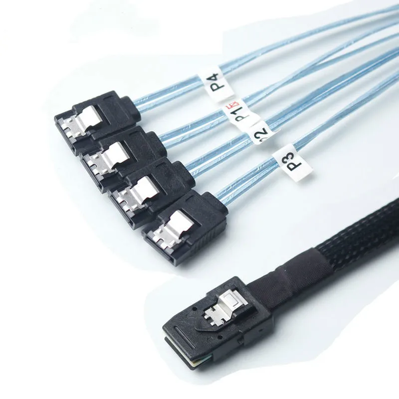 Обратный внутренний Mini SAS 36Pin (SFF 8087) целевой штекер для 4 SATA 7Pin Женский хост кабель 0