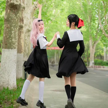 

Anime Kaguya Sama: Love Is War Kaguya Cosplay Costume Dress for Women Halloween Cosplay Cloth for Girls with Tie and Headwear