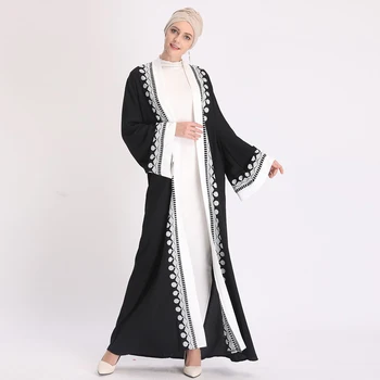 

Siskakia Ramadan Eid High-end Embroidered Kimono Abaya Mubarak Dubai Middle East Turkey Cardigan Robe UAE Islamic Women Clothing