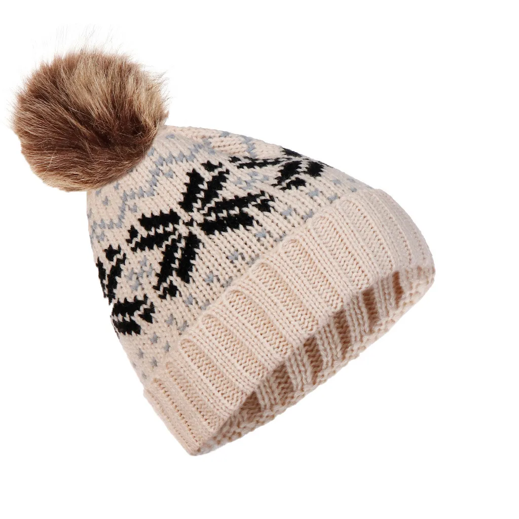 Для женщин Мужская зимняя шапка шапочка с помпоном шапка бини шапка-собачка כובעים Шерстяная трикотажная шапочка с рисунком с маленькими пушистыми помпончиками для зимние толстые Утепленная одежда для катания на лыжах, шапка H