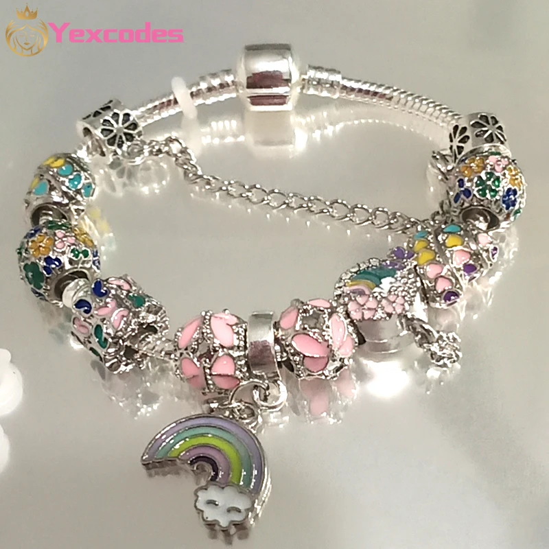 

New Fine Lady Bracelet DIY Love Rainbow Beaded Pendant Brand Lady Bracelet Birthday Gift Lady Bracelet Direct Shipping