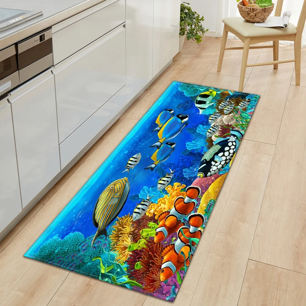 Kitchen Carpet With Small Fish Pattern Anti Slip - Temu