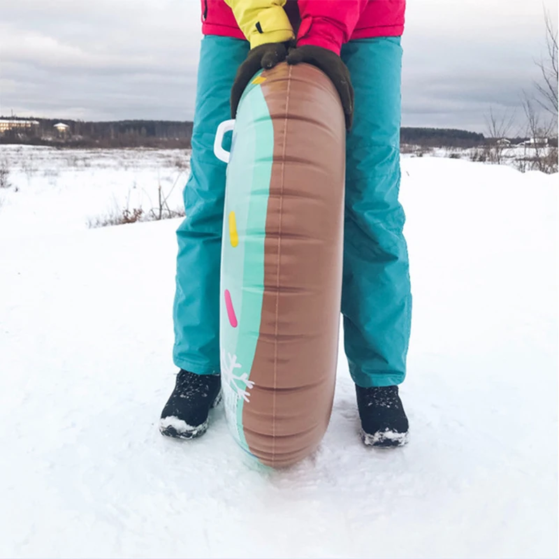 Скиборды для детей подарок милый пончик снег сани с ручкой Зимний спорт на открытом воздухе Сноубординг снег труба трава песок Лыжная доска шины