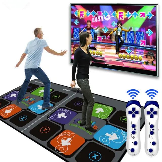 Double utilisateur lampe à LED tapis de danse tapis antidérapants jeu de  sens anglais pour PC TV NA542