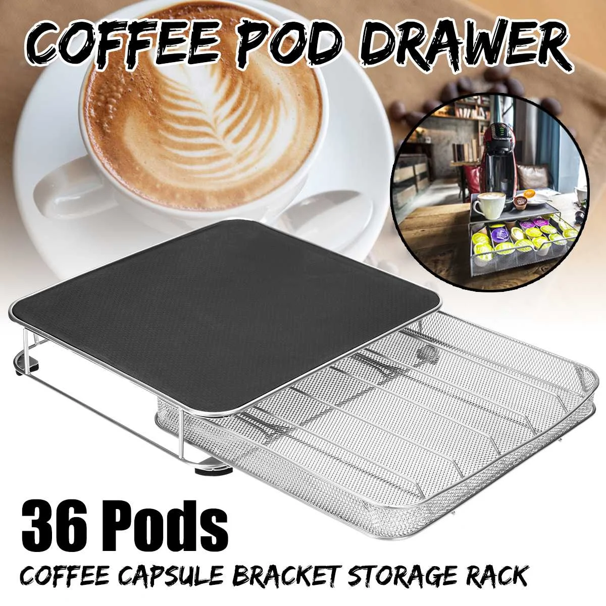 36 чашек держатель для капсул кофе ящик хранения хромированная башня стойка