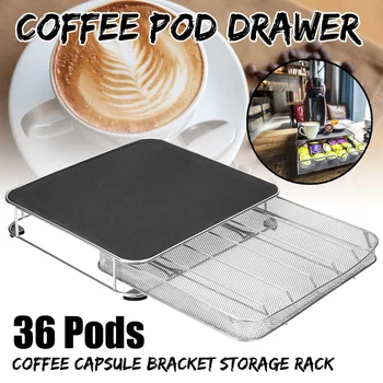 

36Cups Coffee Capsule Pods Holder Storage Drawer Chrome Tower Mount Rack For Dolce Gusto Nespresso Coffee Machine