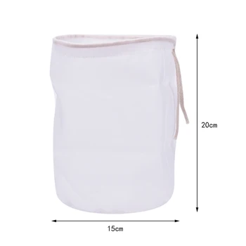 

Reusable Drawstring Strainer Mesh Home Beer Brewing Wine Filter Bag Tea Nut F
