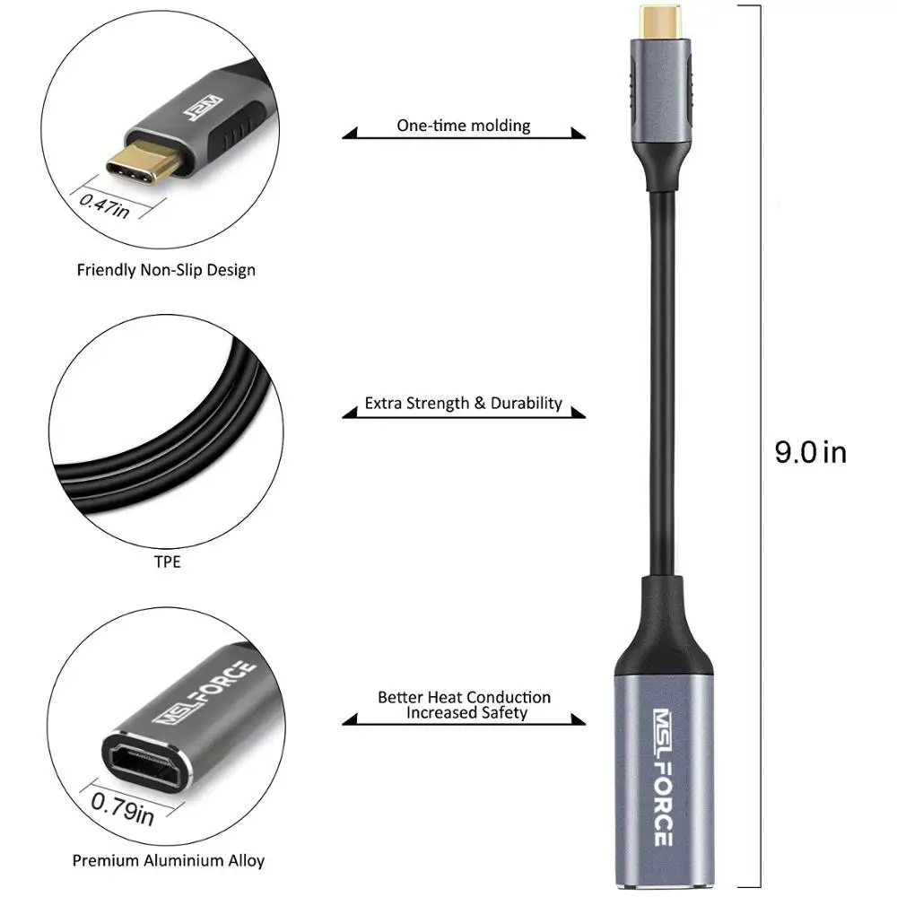 Кабель адаптер USB Type C в HDMI внешний кабель переходник штырь гнездо для MacBook 2019 Huawei