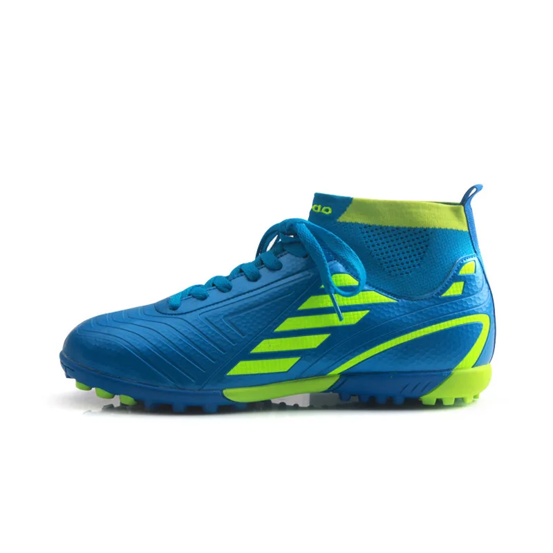 Новые футбольные ботинки TIEBAO Для Взрослых Подростков Дышащие носки длиной по щиколотку TF Turf футбольные бутсы, кроссовки для мужчин Chuteira Futebol - Цвет: S83025 Blue