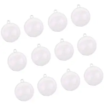 

12pcs bonbonniere Ball Transparent Plastic Candy Box for Anniversary Wedding - Diameter 7cm