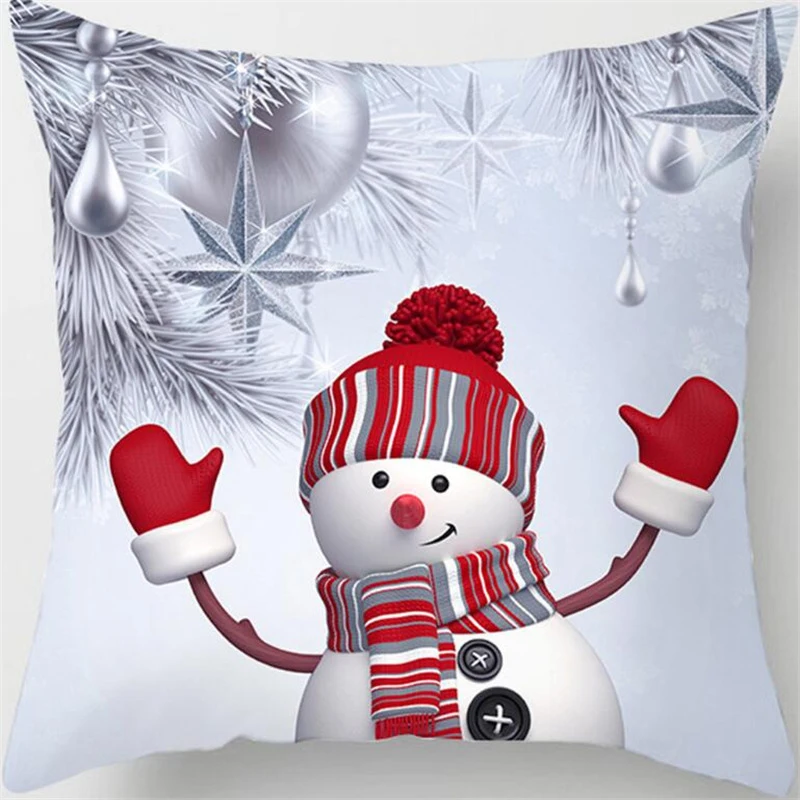 4545Cm Happy New Year Christmas Santa Claus Xmas Decorations for Home Cotton Elk Decorative Pillows Cover adornos de navidad (6)