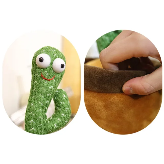 Dancing Cactus Toys Speak Electronic Plush USB Toys Cactus Repeat Singing Doll Twisting Dancer Talking Funny Christmas Gifts 6