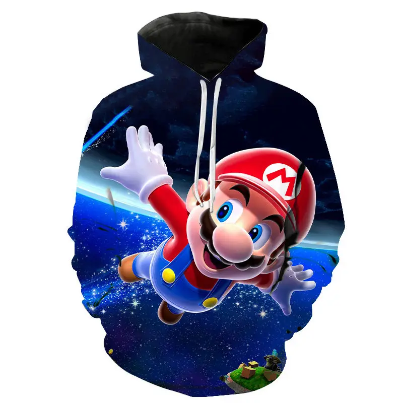 Super Mario Bros 3D sudaderas capucha hombres mujeres niños dibujos animados Anime Super Mario impreso niño niña ropa Casual Streetwear - AliExpress Ropa de hombre