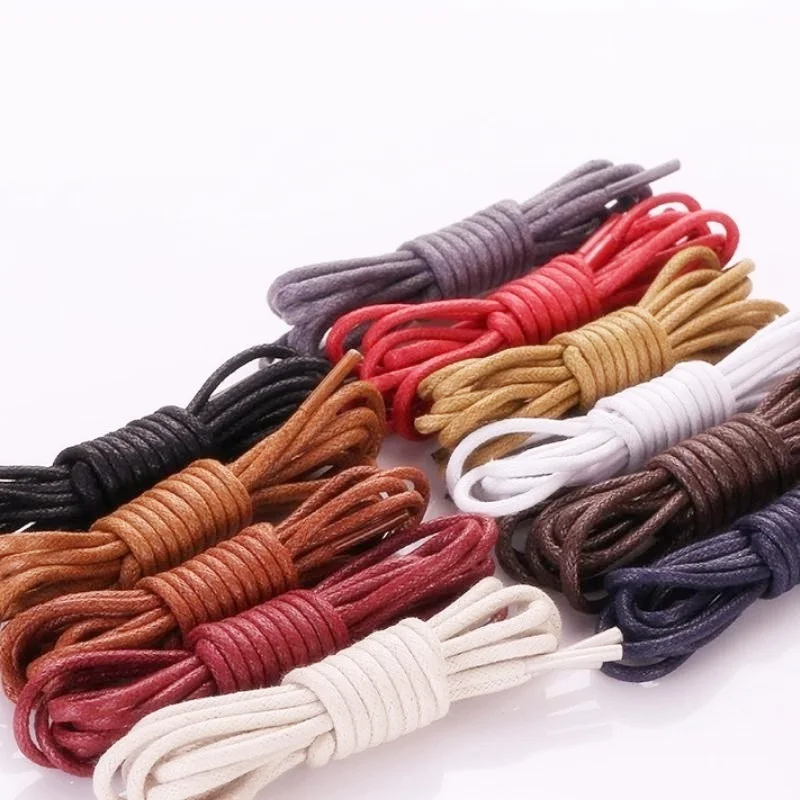 Leather Shoe Laces Cord Shoelaces Purple Round Waxed Boot Laces