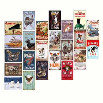 

Animal Cock Dog Metal Tin Sign Plate Poster Indoor Wall Sticker Restaurant Farm Art Decor Vintage Iron Hanging Painting 20x30cm