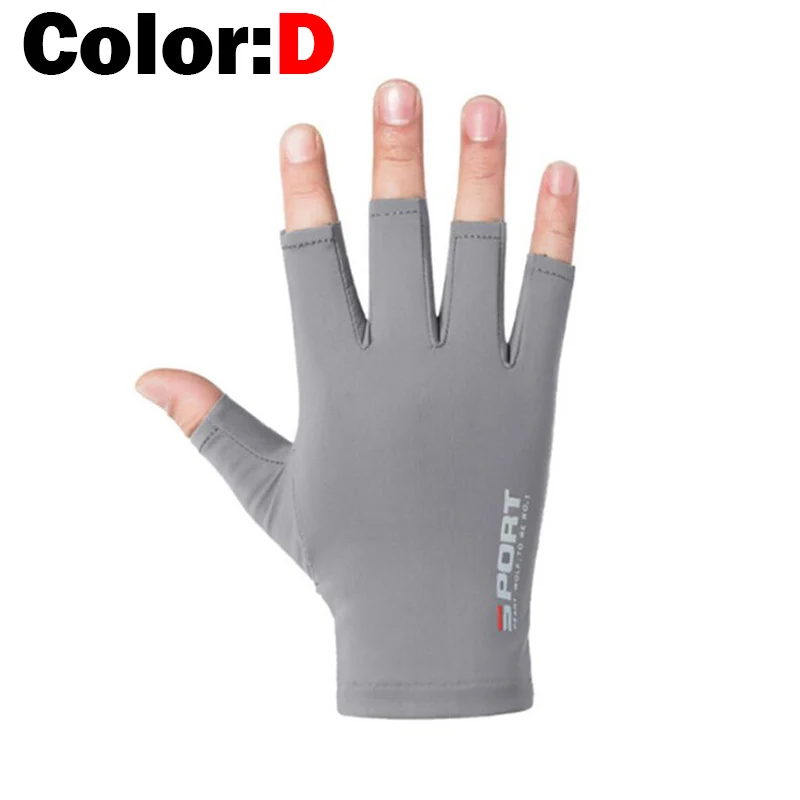 1pair Fishing Gloves Men And Women Half Fingers Ice silk Gloves Outdoor  Gloves Summer Sunscreen Non-slip Gloves Sunscreen Gloves