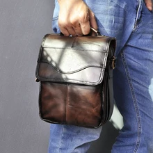 Оригинальная кожаная мужская повседневная сумка-мессенджер через плечо, Мужская модная сумка для колледжа 8 дюймов, сумка-тоут для планшетов Mochila, сумка-портфель 144-g